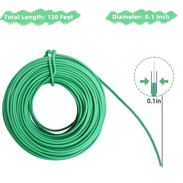 Alt view image 2 of 7 - 120 Feet Green Soft Twist Tie Tomato Plant Tie | Garden Wire Green Twist Garden Ties for Supporting Plants and Home Organizing