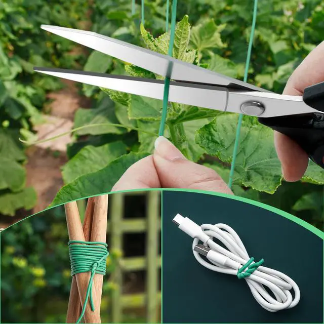 Alt view image 5 of 7 - 120 Feet Green Soft Twist Tie Tomato Plant Tie | Garden Wire Green Twist Garden Ties for Supporting Plants and Home Organizing