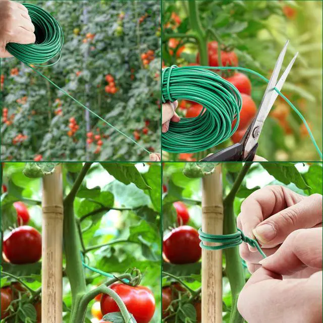 Alt view image 4 of 7 - 120 Feet Green Soft Twist Tie Tomato Plant Tie | Garden Wire Green Twist Garden Ties for Supporting Plants and Home Organizing