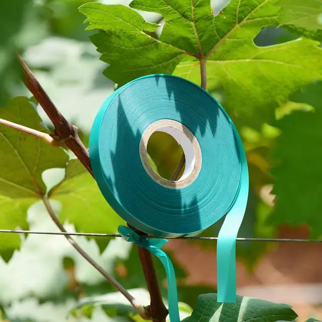 Alt view image 7 of 7 - 2 Pcs 150 Feet x 1/2" Wide Stretch Tie Tape Green Plant Garden Tie, Garden Vinyl Stake for Branches, Climbing Planters, Flowers