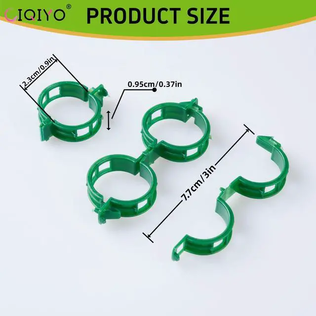 Alt view image 2 of 7 - 100 Pcs Plant Support Clips,Plastic Clips for Securing Plants | Plant Fixing Clips,Tomato Vine Clips,Garden Clips for Climbing Plants,Grape and Vine Vegetables,Reusable(100, Green)