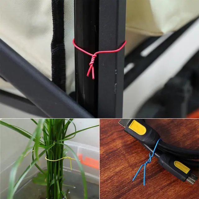 Alt view image 5 of 7 - 200 Pcs 6 inch Garden Twist Tie, Round Plastic Twist Ties for Plants, Vines and Wrapping Cords or Christmas Tree Gardening Plants Growth and Care, Office Home Cable Organization (Green)