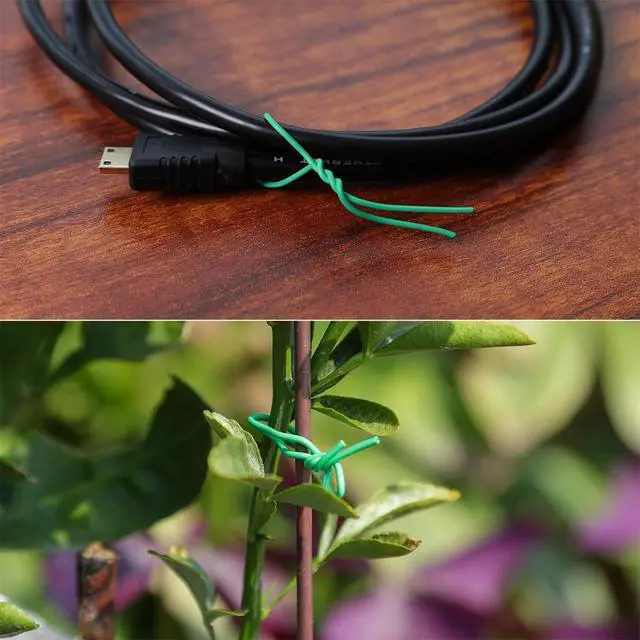 Alt view image 4 of 7 - 200 Pcs 6 inch Garden Twist Tie, Round Plastic Twist Ties for Plants, Vines and Wrapping Cords or Christmas Tree Gardening Plants Growth and Care, Office Home Cable Organization (Green)
