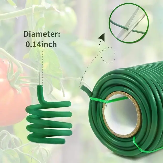 Alt view image 3 of 7 - Soft Plant Ties for Support - 65.6' Reusable Waterproof Plant Wire, 3.5mm Garden Twist, for Indoor & Outdoor Plants and Home Organizing1pc/Green