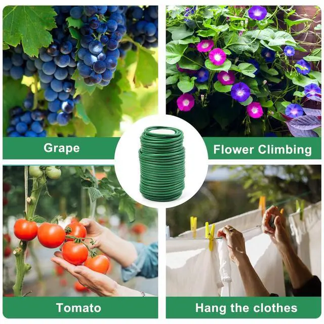 Alt view image 6 of 7 - Soft Plant Ties for Support - 65.6' Reusable Waterproof Plant Wire, 3.5mm Garden Twist, for Indoor & Outdoor Plants and Home Organizing1pc/Green