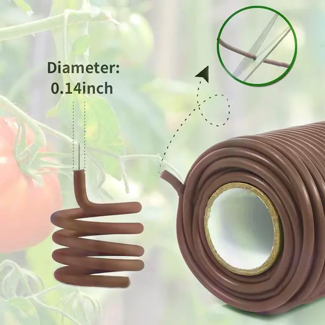 Alt view image 2 of 7 - Soft Plant Ties for Support - 65.6' Reusable Waterproof Plant Wire, 3.5mm Garden Twist, Office Organization and Decoration Binding1pc/Brown