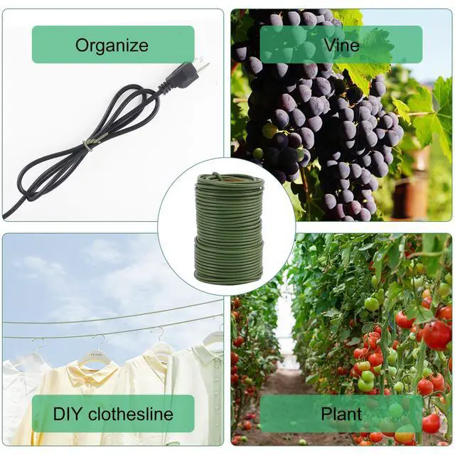 Alt view image 5 of 7 - 101 Feet Soft Plant Ties Dark Green Plant Twist Ties, Plant Ties for Support. Gardening Supplies for Plants Office Home Organization 3mm Diameter