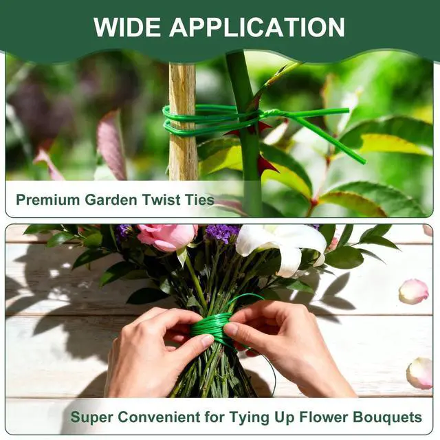 Alt view image 6 of 7 - Twist Ties, 262 Feet Sturdy Garden Plant Ties with Built-in Cutter | Rustproof & Flexible Gardening Twist TiesCut to Any Length Tie for Tomatoes, Vines, Flowers, Indoor/Outdoor, Home & Office