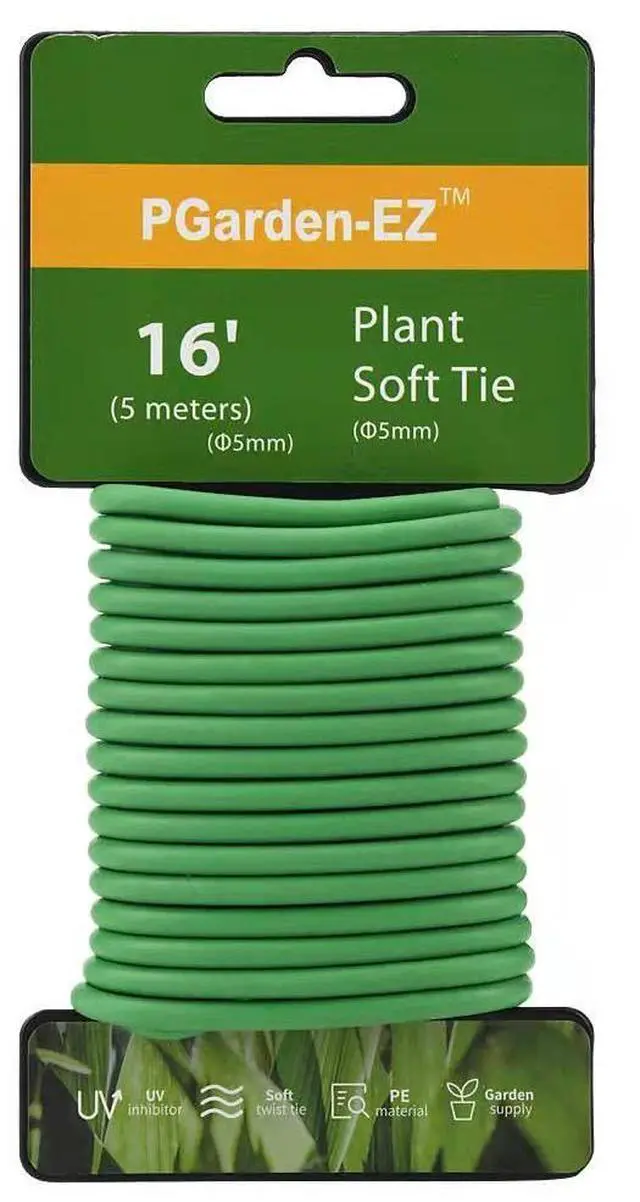 Main image of Green Soft Twist Tie Plant Tie Flexible TPR Garden Supply, for Tomatoes Roses Vines Organizing(16.4 feet/ 5 Meters), 16 feet