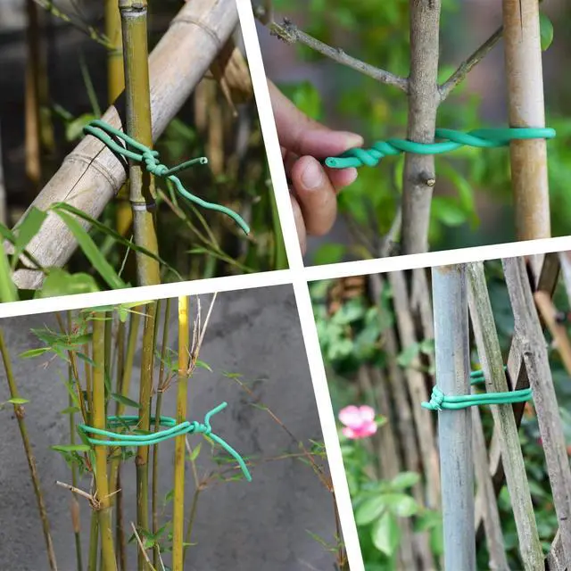Alt view image 2 of 7 - Green Soft Twist Tie Plant Tie Flexible TPR Garden Supply, for Tomatoes Roses Vines Organizing(16.4 feet/ 5 Meters), 16 feet