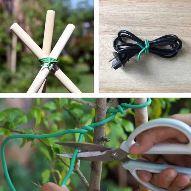 Alt view image 4 of 7 - Green Soft Twist Tie Plant Tie Flexible TPR Garden Supply, for Tomatoes Roses Vines Organizing(16.4 feet/ 5 Meters), 16 feet