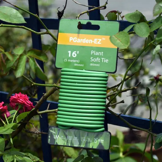 Alt view image 6 of 7 - Green Soft Twist Tie Plant Tie Flexible TPR Garden Supply, for Tomatoes Roses Vines Organizing(16.4 feet/ 5 Meters), 16 feet