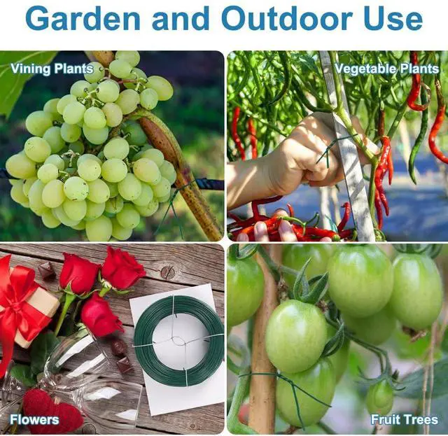 Alt view image 6 of 7 - 328Ft Garden Wire, Green Plant Twist Ties for Climbing Plants | Plastic Coated Wire, Easy to Bend and Wrap, Reusable for Plant Training, Outdoor Gardening Support, and Crafts