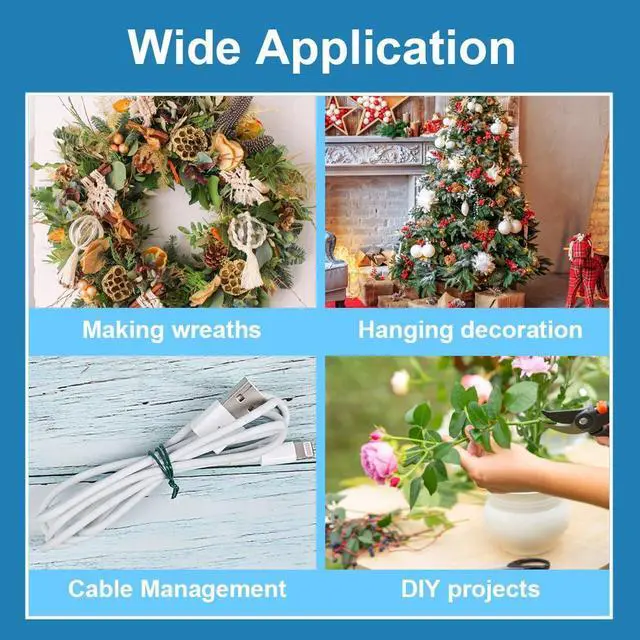 Alt view image 7 of 7 - 328Ft Garden Wire, Green Plant Twist Ties for Climbing Plants | Plastic Coated Wire, Easy to Bend and Wrap, Reusable for Plant Training, Outdoor Gardening Support, and Crafts