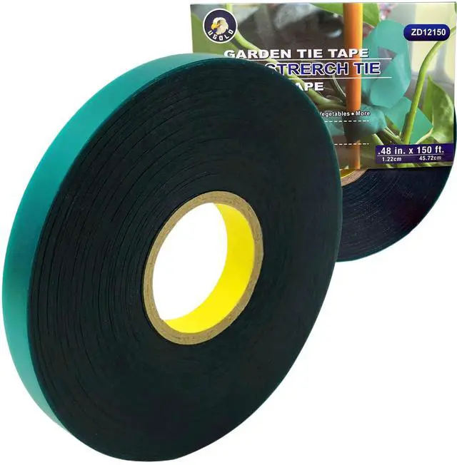 Main image of 8 mil Extra Thick Heavy Duty 150 Feet x 1/2" Stretch Plant Tie Tape, Garden Tie Tape for Planting and Grafting, Plant Ribbon for Tomatoes, Grapes and Trees, Tree Tape, Garden Stake for Vinyard