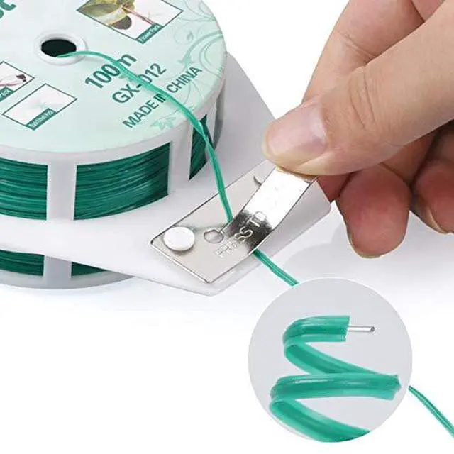 Alt view image 3 of 7 - 328ft (100m) Twist Ties, Green Garden Plant Ties with Cutter for Gardening and Office Organization, Home