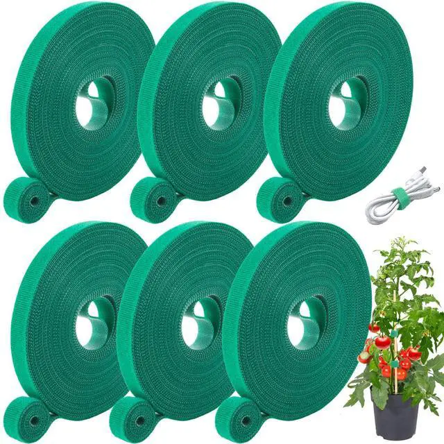 Main image of Plant Tape, 6 Roll 196 Ft Green Garden Tape, Adjustable Twist Ties for Plants Support 1/2", Reusable Garden Ties for Climbing Plants, Gardening Tape for Outdoor Indoor Plants