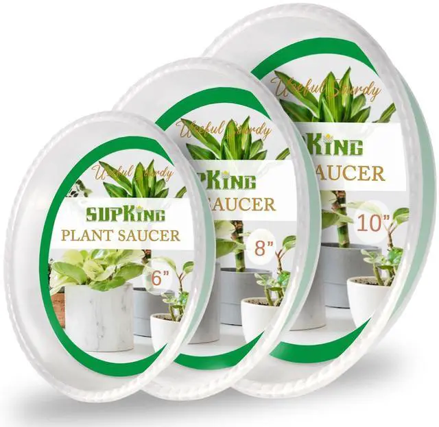 Main image of 9 Pack Plant Saucers (6inch /8inch /10inch), Heavy Sturdy Plant Trays Pot Tray for Indoor Clear Plastic Flower Pot Saucers Thicker Plant Water Drip Trays for pots- Clear