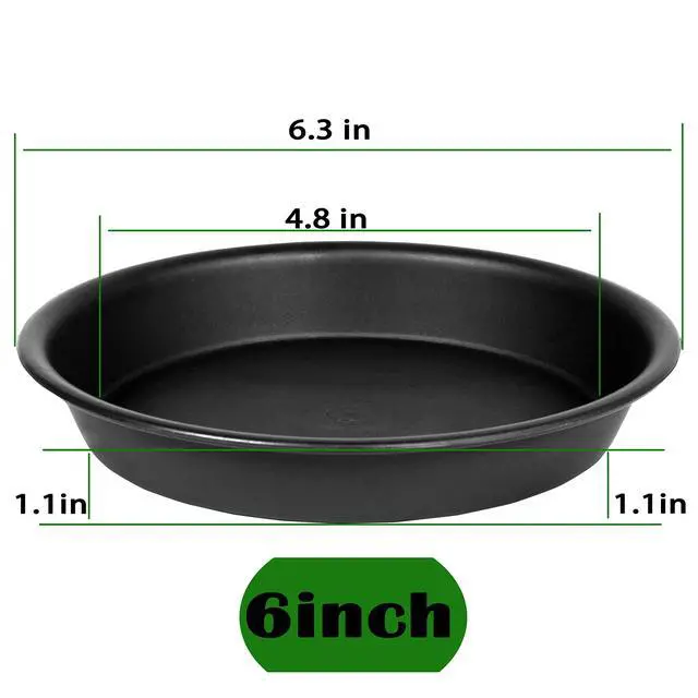 Alt view image 2 of 7 - 6 Pack 6 inch Plant Saucer Tray, 4 6 8 10 12 15 17 19 inch Plant Saucers, Heavy Duty Plastic Plant Saucers for Indoors, Bird Bath Bowls, Flower Plant Water Trays for pots Planter (6", Black)