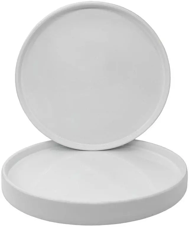 Main image of Ceramic Plant Saucer Tray 2 Pcs 6.4 Inch White, 6.4" OD x6.02 ID x0.9 Deep| Fits Flower pots Bottom 6", Heavy Duty Glazed Round Planter Drip with Catch Basin for Indoor Outdoor Plants