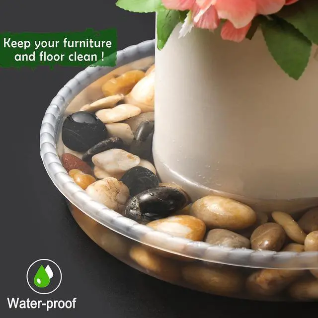 Alt view image 3 of 6 - 6 Pack Plant Saucers (6inch /8inch /10inch),Heavy Sturdy Plant Trays Pot Tray for Indoor Clear Plastic Flower Pot Saucers Thicker Plant Water Drip Trays for pots(6" 8" 10")