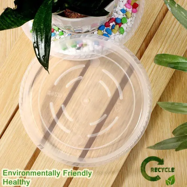 Alt view image 4 of 6 - 6 Pack Plant Saucers (6inch /8inch /10inch),Heavy Sturdy Plant Trays Pot Tray for Indoor Clear Plastic Flower Pot Saucers Thicker Plant Water Drip Trays for pots(6" 8" 10")