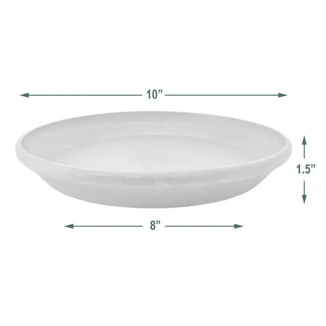 Alt view image 3 of 3 - PSW Pot Collection AP25TCM 10-inch Plastic/Stone/Wood Composite Plant Saucer Drip Tray No Drainage Hole (Drillable), Indoor/Outer Water Tray, Terra Cotta Marble Color
