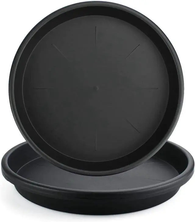 Main image of Black Plant Saucer for Indoors,3 Pack 12inch Plastic Flower Plant Pot Saucer, Plastic Plant Saucer Drip Trays for Indoor and Outdoor Plants(3)