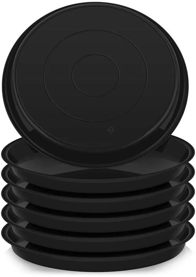 Main image of 6 Pack of Plant Saucer 10 Inch, 10 inch Plant Saucer Round, Plastic Flower Plant Trays for Pots, Plant Saucers for Indoors 9", Plant Pot Saucers, Planter Tray for Planter 8-10" (10", Black)