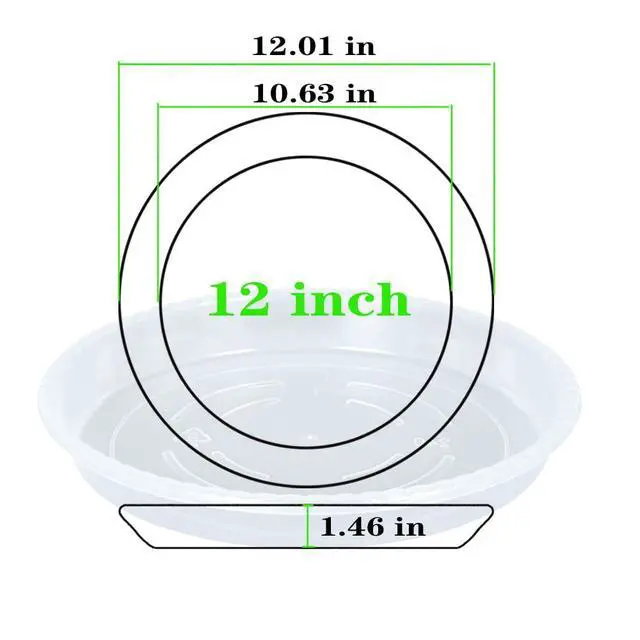 Alt view image 2 of 7 - Plant Saucer 6 Pack of 12 inch, Clear Plastic Flower Plant Pot Saucer, Heavy Duty Plant Drip Trays Saucers for Indoor, Plant Water Tray for Planters