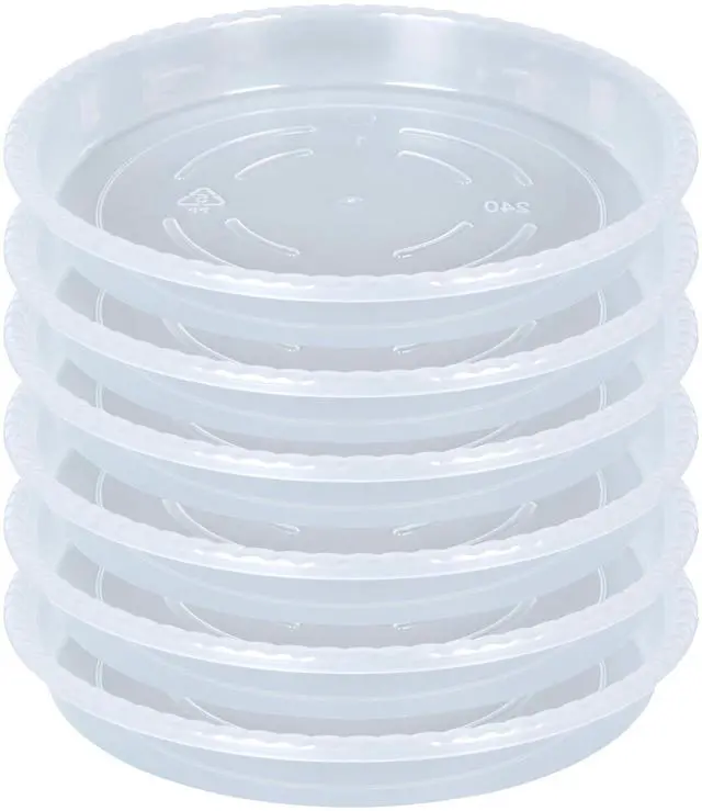 Main image of Plant Saucer 6 Pack of 12 inch, Clear Plastic Flower Plant Pot Saucer, Heavy Duty Plant Drip Trays Saucers for Indoor, Plant Water Tray for Planters