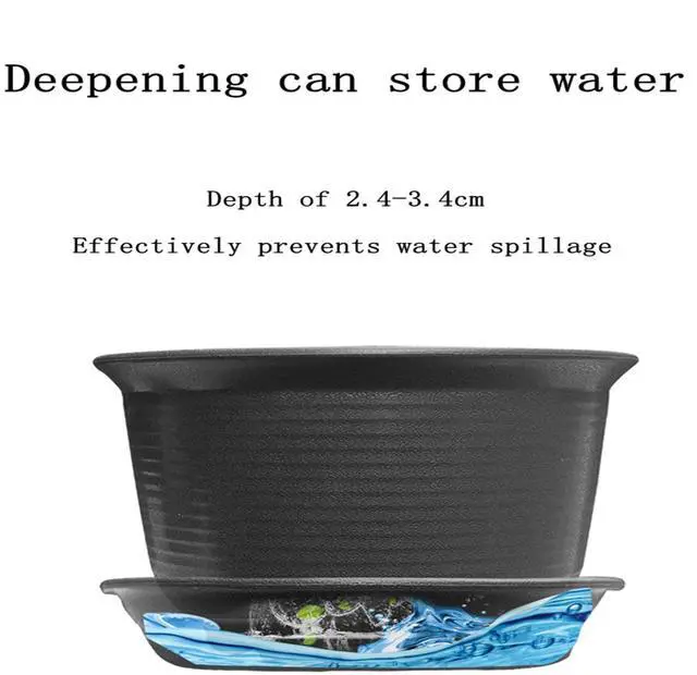 Alt view image 4 of 7 - 12 Pack Plant Saucer 8 10 12 Inch Plastic Plant Tray, Sturdy and Durable Flower Pot Container Accessories Plant Pot Saucers for Indoor and Outdoor (8 10 12 Inch, Black)