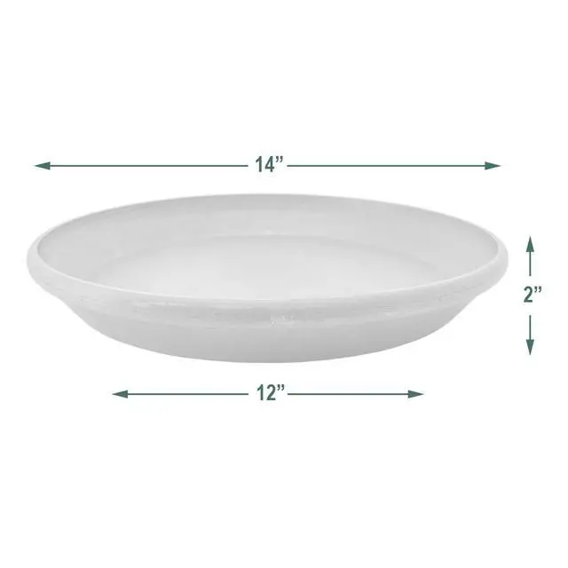 Alt view image 4 of 4 - AP35TC 14-inch Plastic/Stone/Wood Composite Plant Saucer Drip Tray No Drainage Hole (Drillable), Indoor/Outer Water Tray, Terra Cotta Color
