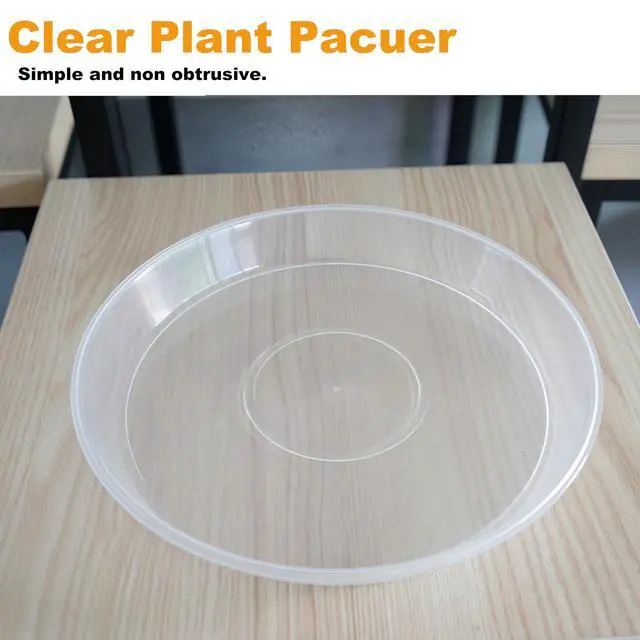 Alt view image 4 of 7 - 20 Pack Plant Saucer Tray (6 8 10 12 inch), Plant Saucers for Indoors Outdoor, Plastic Heavy Duty Drainage Drip Water Trays for Planter Pots Flower, Clear Pot Saucers Trays for Plants
