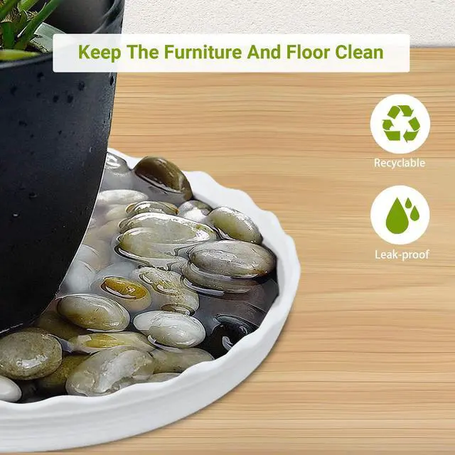 Alt view image 6 of 7 - 12Pcs Plant Saucer, 6 8 10 Inch Durable Plastic Plant Trays for Pots, White Round Plant Pot Saucers, Drip Tray for Indoor and Outdoor Garden