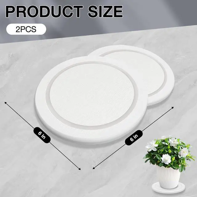 Alt view image 2 of 7 - Instant Dry Diatomaceous Earth Plant Saucer, Round Stone Drip & Drainage Tray for Indoor Outdoor, Absorbent Pot Coaster, Housewarming Gift, Keep Floors Dry and Clean (2,6in,White)