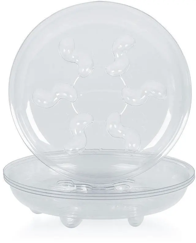 Main image of 5 Pieces of 8 inch Clear Thick Plastic Heavy Duty Plant Sturdy Saucer Drip Trays for pots (8")