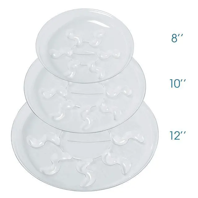 Alt view image 4 of 5 - 5 Pieces of 8 inch Clear Thick Plastic Heavy Duty Plant Sturdy Saucer Drip Trays for pots (8")