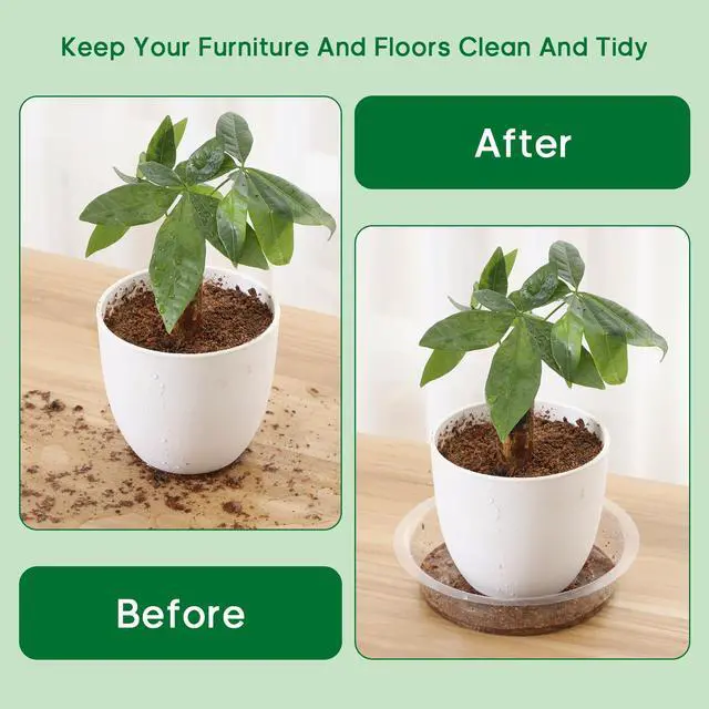 Alt view image 3 of 7 - 20 Pack Clear Plant Saucers6/8/10/12 Inch,Plastic Flower Pot Trays,Round Durable Plant Drip Trays for Indoor and Outdoor