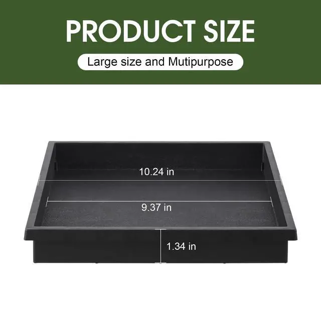 Alt view image 2 of 7 - Square Plant Saucer 10 Inch 2 Pack Tray Plastic Pot for Outdoor | Indoors Flower 8 10 12 14 16 Inch Heavy Duty Black Planter No Holes Drip