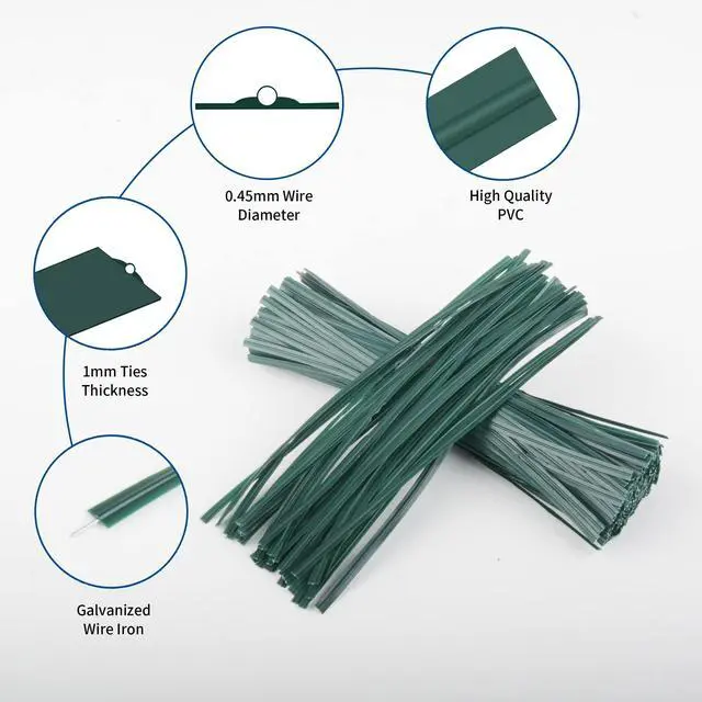 Alt view image 5 of 7 - Twist Ties, 200 PCS, 6.1 Inches, Bread Ties, Green, Reusable, for Bags, for Gardening, Home, Office