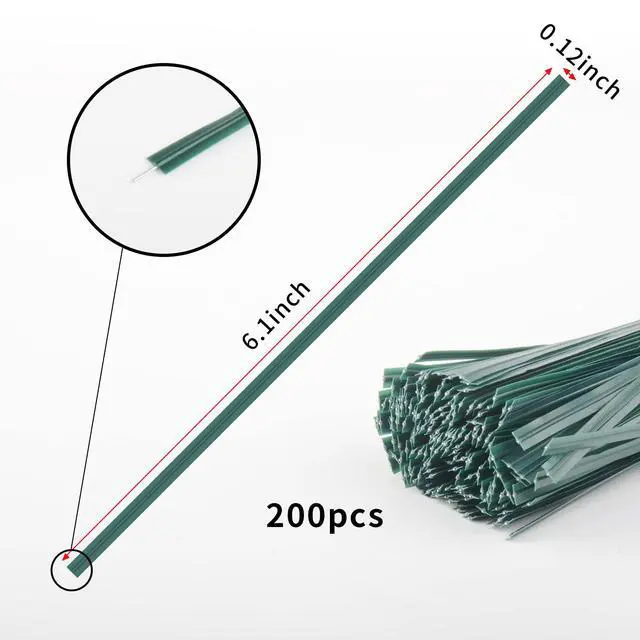 Alt view image 6 of 7 - Twist Ties, 200 PCS, 6.1 Inches, Bread Ties, Green, Reusable, for Bags, for Gardening, Home, Office