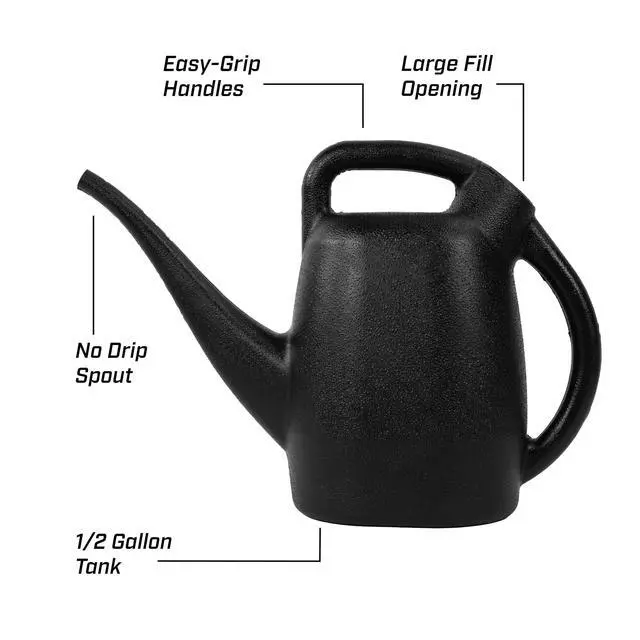 Alt view image 3 of 7 - 1/2-Gallon Watering Can, Lightweight for Easy Watering | Lightweight compact design; ideal for indoor plants watering with large opening for easy refill and controlled pour
