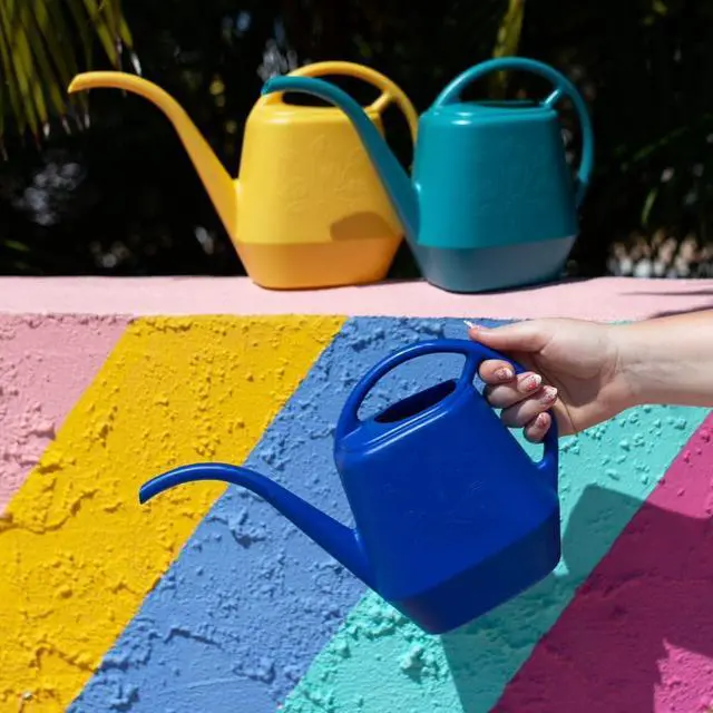 Alt view image 2 of 7 - Aqua Rite Watering Can: 56 Oz - Classic Blue - Large Capacity, Extra Long Spout, Durable Plastic, One Piece Construction, for Indoor & Outdoor Use, Gardening