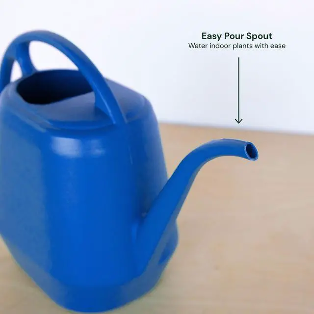 Alt view image 7 of 7 - Aqua Rite Watering Can: 56 Oz - Classic Blue - Large Capacity, Extra Long Spout, Durable Plastic, One Piece Construction, for Indoor & Outdoor Use, Gardening