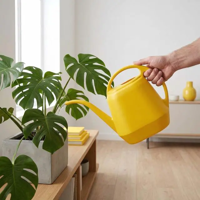 Alt view image 5 of 7 - Plastic Watering Can, Yellow, 1-Gallon