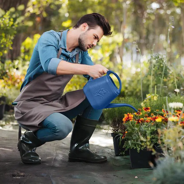 Alt view image 4 of 7 - Plastic Watering Can Grip -1/2 Gallon - Blue | With Long Spout for Watering-Home Indoor and Outdoor Garden