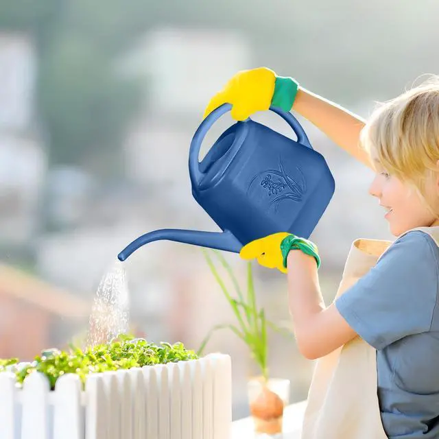 Alt view image 7 of 7 - Plastic Watering Can Grip -1/2 Gallon - Blue | With Long Spout for Watering-Home Indoor and Outdoor Garden