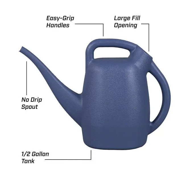 Alt view image 3 of 7 - 1/2-Gallon Watering Can, Lightweight for Easy Watering | Recycled lightweight design; ideal for indoor plants watering with large opening for easy refill and controlled pour