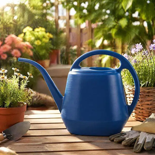 Alt view image 5 of 7 - Plastic Watering Can, Blue, 1-Gallon